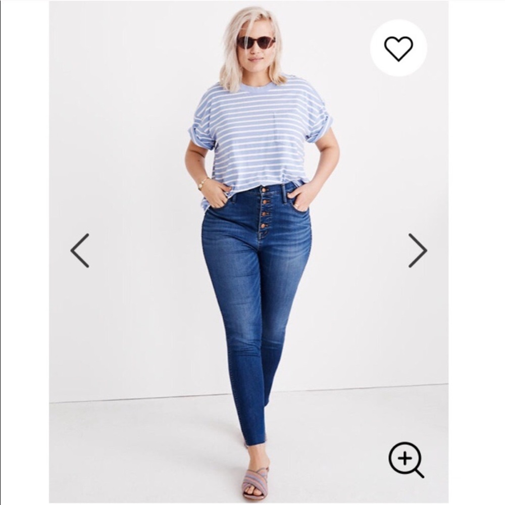 Madewell 10” High-Rise Skinny Crop Button Front